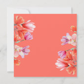 モダン金ゴールド幾何サンゴフローラ結婚ズ 招待状 (裏面)