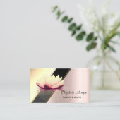 モダン金ゴールド幾何ロータスバラ金ゴールド 名刺 (スタンド正面)