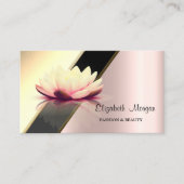 モダン金ゴールド幾何ロータスバラ金ゴールド 名刺 (正面)