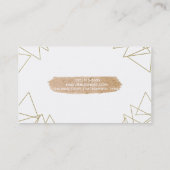 モダン金ゴールド幾何三角形ピーチブモダンラシ 名刺 (裏面)