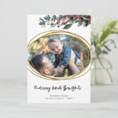 モダン金ゴールド幾何学円レッドホリーベリー シーズンカード (スタンド正面)