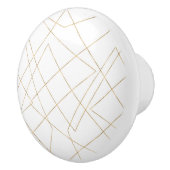 モダン金ゴールド幾何学的ストローク抽象デザイン セラミックノブ (右)