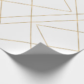 モダン金ゴールド幾何学的ストローク抽象デザイン ラッピングペーパー (角)