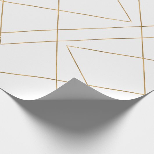 モダン金ゴールド幾何学的ストローク抽象デザイン ラッピングペーパー (角)