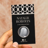 モダン金ゴールド幾何学的パターカスタムン写真 名刺