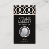 モダン金ゴールド幾何学的パターカスタムン写真 名刺 (正面)