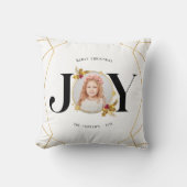 モダン金ゴールド幾何学的ファミリーフォトクリスマス クッション (正面)