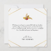 モダン金ゴールド幾何学的ファミリーフォトクリスマス シーズンカード (裏面)