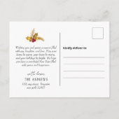 モダン金ゴールド幾何学的ファミリーフォトクリスマス シーズンポストカード (裏面)