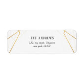 モダン金ゴールド幾何学的ファミリーフォトクリスマス ラベル (正面)