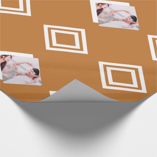 モダン金ゴールド幾何学的フォトプリント ラッピングペーパー (角)