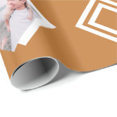 モダン金ゴールド幾何学的フォトプリント ラッピングペーパー (ロールコーナー)