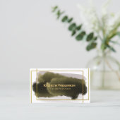 モダン金ゴールド幾何学的QRコードプロフェッショナル 名刺 (スタンド正面)