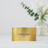 モダン金ゴールド幾何学的QRコードプロフェッショナル 名刺 (スタンド正面)