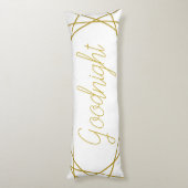 モダン金ゴールド幾何学線グッドナイト ボディピロー (裏面 (縦))