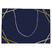 モダン金ゴールド幾何推進マーケティング ラージペーパーバッグ (裏面)