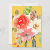 モダン金ゴールド幾何春結婚フローラ 招待状 (裏面)