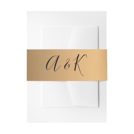 モダン金ゴールド幾何結婚の 招待状ベリーバンド (正面例)