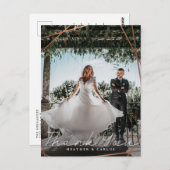 モダン金ゴールド幾何結婚もありがとう ポストカード (正面/裏面)
