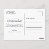 モダン金ゴールド幾何結婚もありがとう ポストカード (裏面)