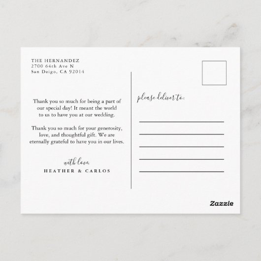 モダン金ゴールド幾何結婚もありがとう ポストカード (裏面)