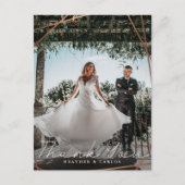 モダン金ゴールド幾何結婚もありがとう ポストカード (正面)