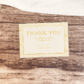 モダン金ゴールド幾何結婚フレーム サンキューカード