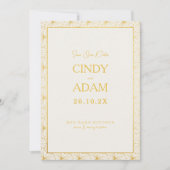 モダン金ゴールド幾何結婚フレーム セーブザデート (正面)