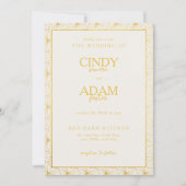 モダン金ゴールド幾何結婚フレーム 招待状 (正面)