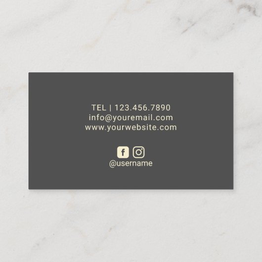 モダン金ゴールド幾何銅美しいサロンスパ 名刺 (裏面)