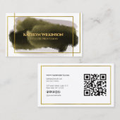 モダン金ゴールド幾何QRコードプロフェッショナル 名刺 (正面/裏面)