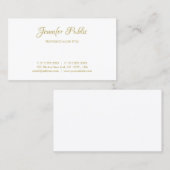 モダン金ゴールド手書き名ミニマルテンプレート 名刺 (正面/裏面)