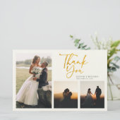 モダン金ゴールド手記結婚サンキューカード 便箋 (スタンド正面)