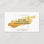 モダン金ゴールド抽象芸術ブラシ 名刺 (裏面)