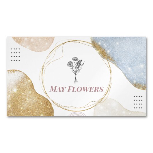 モダン金ゴールド抽象芸術図形 マグネット名刺 (正面)