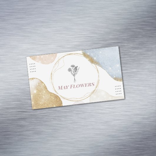 モダン金ゴールド抽象芸術図形 マグネット名刺 (インサイチュ)