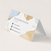 モダン金ゴールド抽象芸術図形 名刺 (裏面)