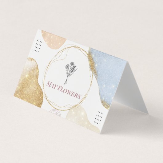 モダン金ゴールド抽象芸術図形 名刺 (正面)