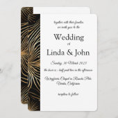 モダン金ゴールド挿入結婚式招待状 招待状 (正面/裏面)