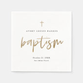 モダン金ゴールド教義洗礼 スタンダードカクテルナプキン (正面)