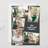 モダン金ゴールド数々の写真ファミリーホリデーカード (正面)