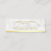 モダン金ゴールド文字名大理石プロフェッショナルテンプレート スキニー名刺 (裏面)