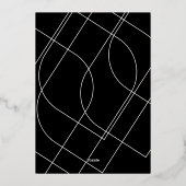 モダン金ゴールド新年オーバーレイ写真シック黒 箔シーズンカード (裏面)