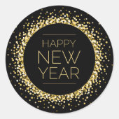 モダン金ゴールド新年 ラウンドシール (正面)