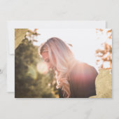 モダン金ゴールド書海軍ブルー写真卒業 招待状 (裏面)