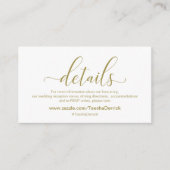 モダン金ゴールド書結婚の詳細 エンクロージャーカード (正面)