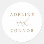 モダン金ゴールド書結婚の ラウンドシール (正面)