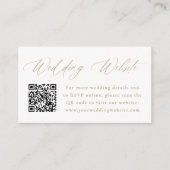 モダン金ゴールド書結婚のWebサイトQRコード エンクロージャーカード (正面)