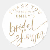 モダン金ゴールド書道ブライダルシャワーの恩恵 ラウンドシール (正面)
