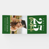 モダン金ゴールド書道写真グリーン卒業 横断幕 (横)